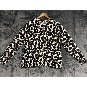 LANDS' END Women's Large (14/16) Leaf Print Button Front Cardigan Charm Fairy